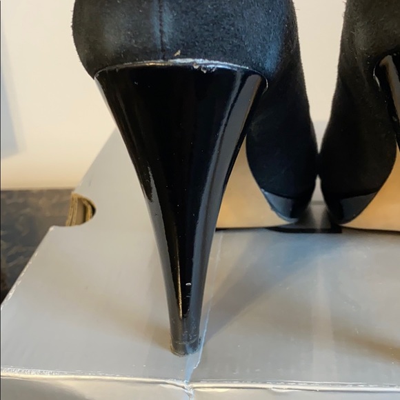Black Suede Peep Toe shoes Size 38 - Picture 6 of 7